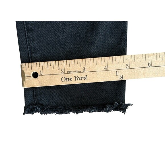 Frame Le High Skinny Jeans Women's Size 25 Black Stretch Raw Edge Waist and Hem - Picture 11 of 13
